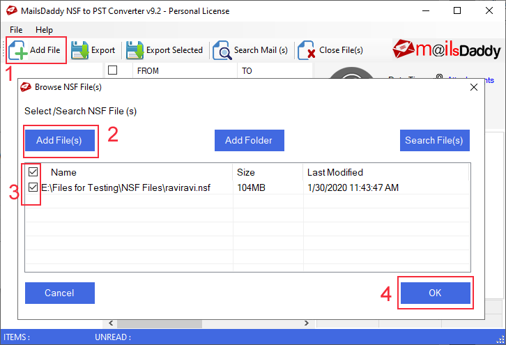 Open your IBM Notes database (.nsf) files